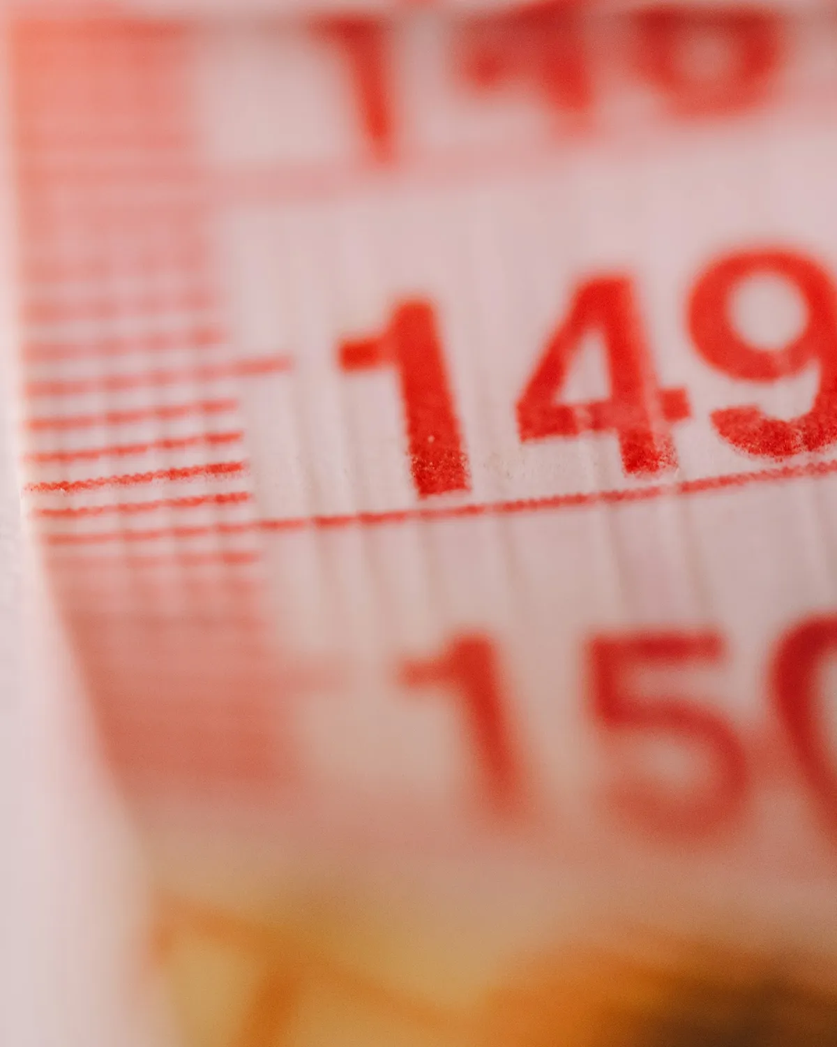 148·149·150 눈금이 크게 보이는 빨간 줄자